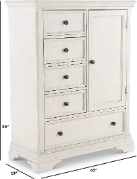 Olivia Classic Traditional Rustic White Chifferobe