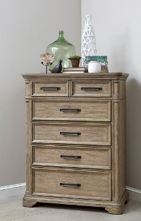 Traditional Country Natural Chest of Drawers - Monterey