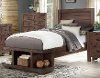 Clearance Contemporary Cherry Twin Platform Bed - Tremaine