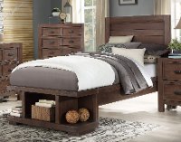 Contemporary Cherry Twin Platform Bed - Tremaine
