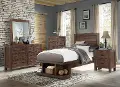 Contemporary Cherry 4 Piece Twin Bedroom Set - Tremaine
