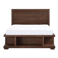 Contemporary Cherry Queen Platform Bed - Tremaine-2