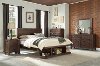 Clearance Contemporary Cherry 4 Piece Queen Bedroom Set - Tremaine