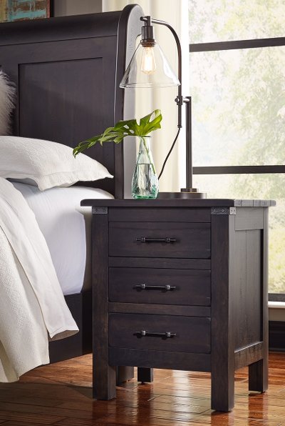 Rustic Classic Distressed Cherry Nightstand - Colin
