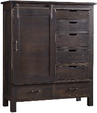 Rustic Classic Distressed Cherry Door Chest - Colin