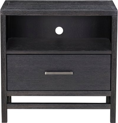 Modern Black Nightstand - Thomas