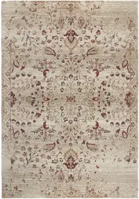 5 x 8 Medium Ivory, Gold and Red Area Rug - Gossamer