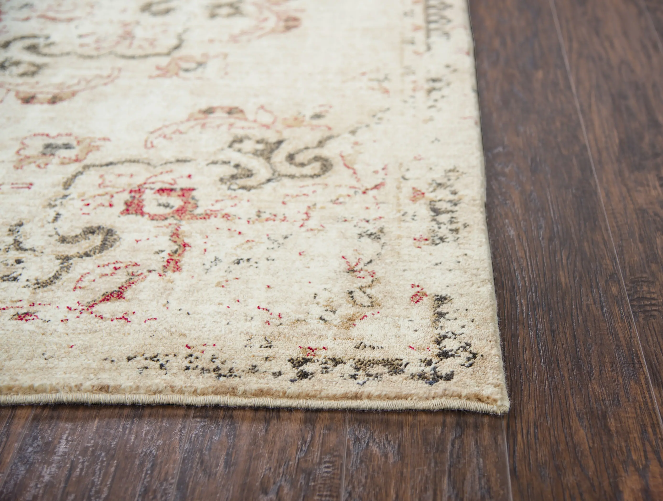 5 x 8 Medium Ivory, Gold and Red Area Rug - Gossamer-3