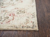 5 x 8 Medium Ivory, Gold and Red Area Rug - Gossamer-3
