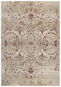 8 x 10 Large Ivory, Gold and Red Area Rug - Gossamer