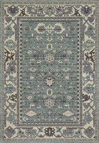 5 x 8 Medium Transitional Aqua Blue Rug - Maison