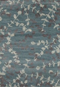 8 x 11 Large Ivory and Blue Rug - Milan