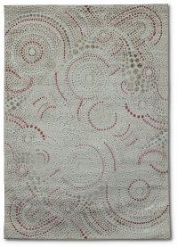 8 x 11 Large Cream and Blush Area Rug - Paris