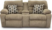 Stone Brown Power Reclining Loveseat with Console - Tribute
