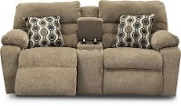 Stone Brown Power Reclining Loveseat with Console - Tribute-2