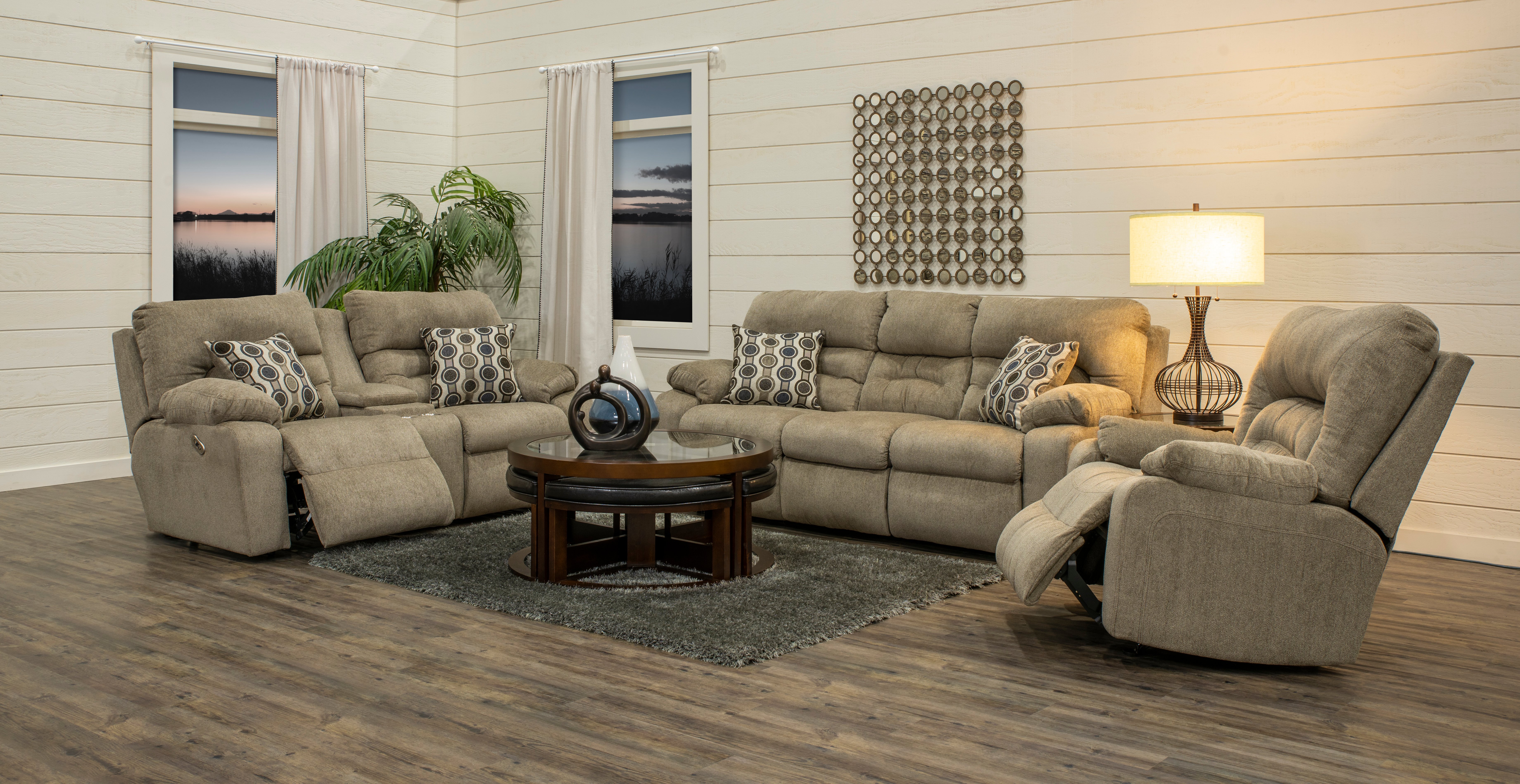 Tribute Stone Tan Power Reclining Loveseat with Console-4