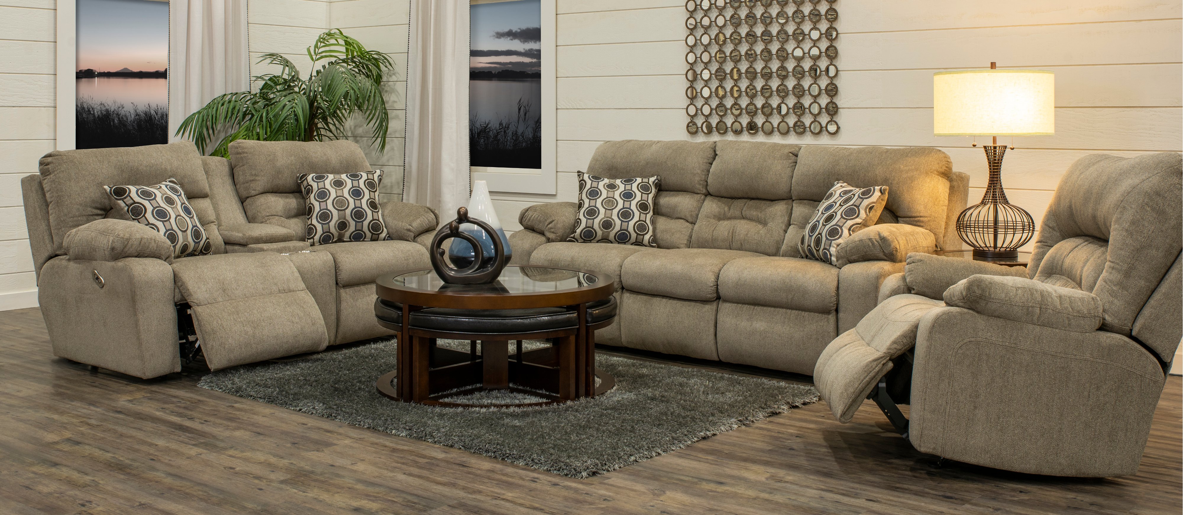 Tribute Stone Tan Power Reclining Loveseat with Console-5