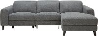 Charcoal Gray Transitional Power Reclining Sofa with Right Chaise - Royals