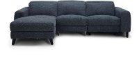 Navy Blue Transitional Power Reclining Sofa with Left Chaise - Royals