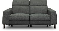 Charcoal Gray Dual Power Reclining Loveseat - Royals