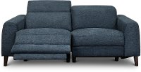 Navy Blue Dual Power Reclining Loveseat - Royals-2