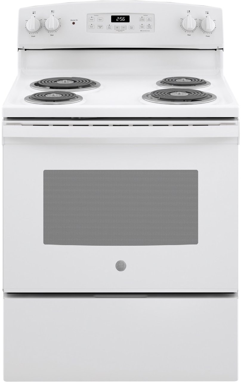 JB256DMWW GE 30 Inch Free Standing Electric Range - 5.0 cu. ft. White-1