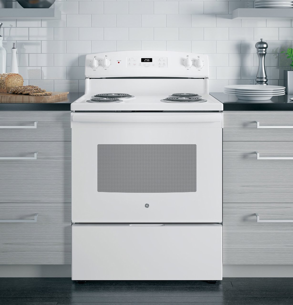 JB256DMWW GE 30 Inch Free Standing Electric Range - 5.0 cu. ft. White-5