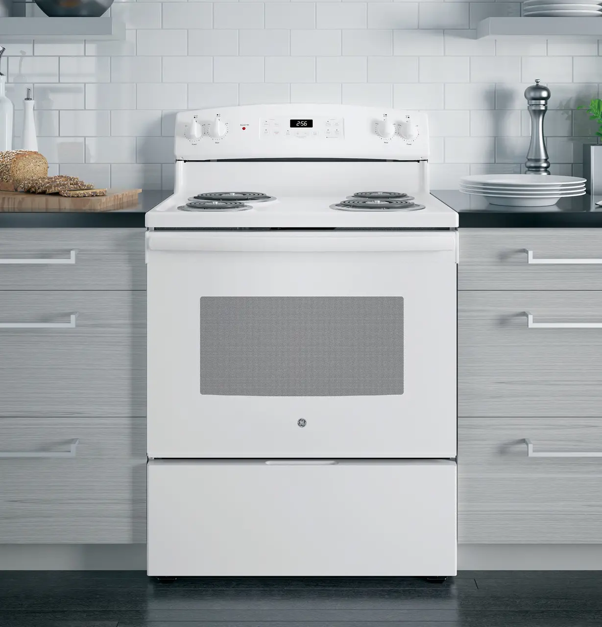 JB256DMWW GE 30 Inch Free Standing Electric Range - 5.0 cu. ft. White-5