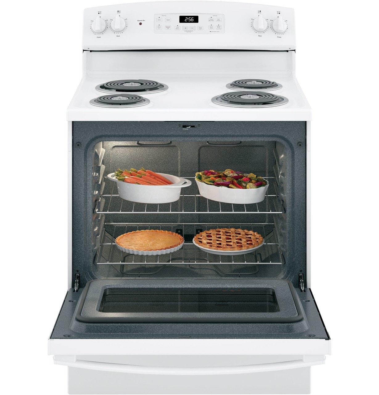 JB256DMWW GE 30 Inch Free Standing Electric Range - 5.0 cu. ft. White-6