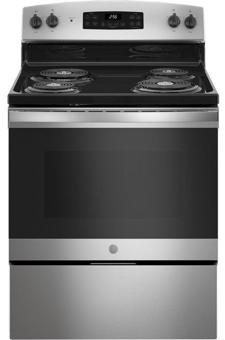 JB256RMSS GE 30 Inch Free Standing Electric Range - 5.0 cu. ft. Stainless Steel-1