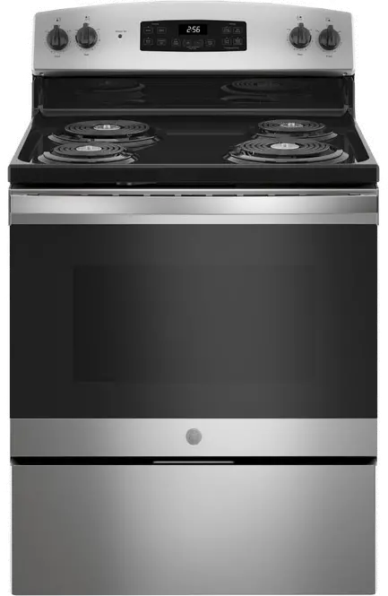 JB256RMSS GE 30 Inch Free Standing Electric Range - 5.0 cu. ft. Stainless Steel-1
