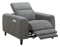 Charcoal Gray Transitional Power Recliner - Royals -2