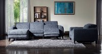 Navy Blue Transitional Power Recliner - Royals -3