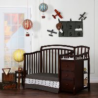 Classic Espresso 4-in-1 Mini Crib and Changing Table - Casco
