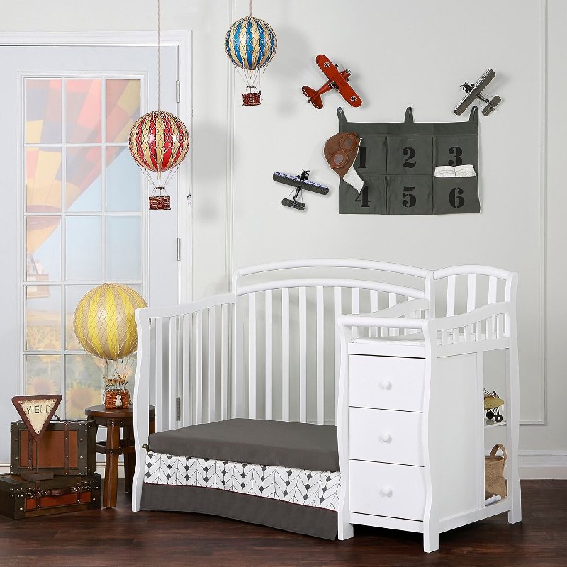 Classic White 4 In 1 Mini Crib And Changing Table Casco Rc
