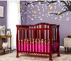 Classic Cherry 4-in-1 Convertible Mini Crib - Naples