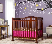 Classic Espresso 4-in-1 Convertible Mini Crib - Naples