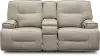 Rockies Beige Leather-Match Power Reclining Console Loveseat