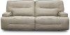 Hermes Dove Beige Leather-Match Power Reclining Sofa - Rockies