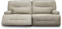 Hermes Dove Beige Leather-Match Power Reclining Sofa - Rockies-2