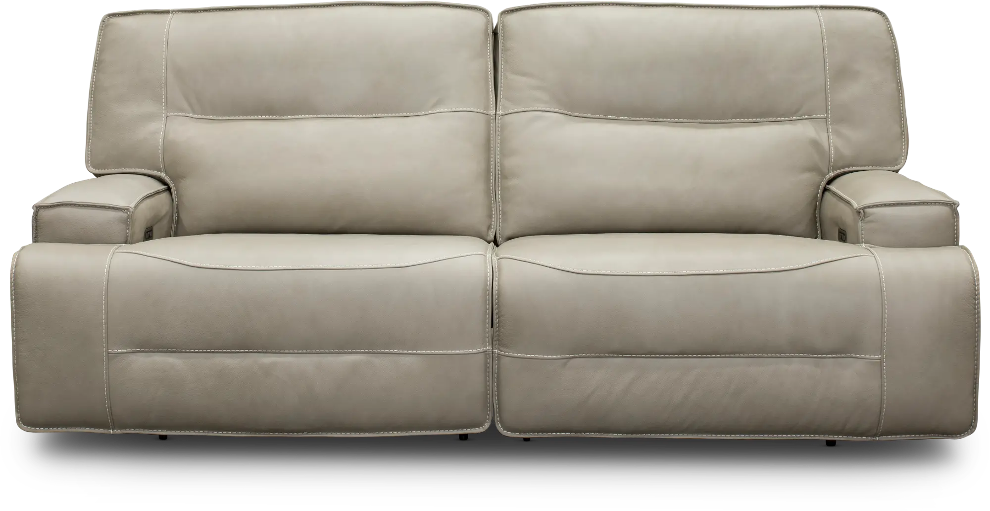 Rockies Beige Leather-Match Power Reclining Sofa-1