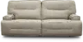 Rockies Beige Leather-Match Power Reclining Sofa