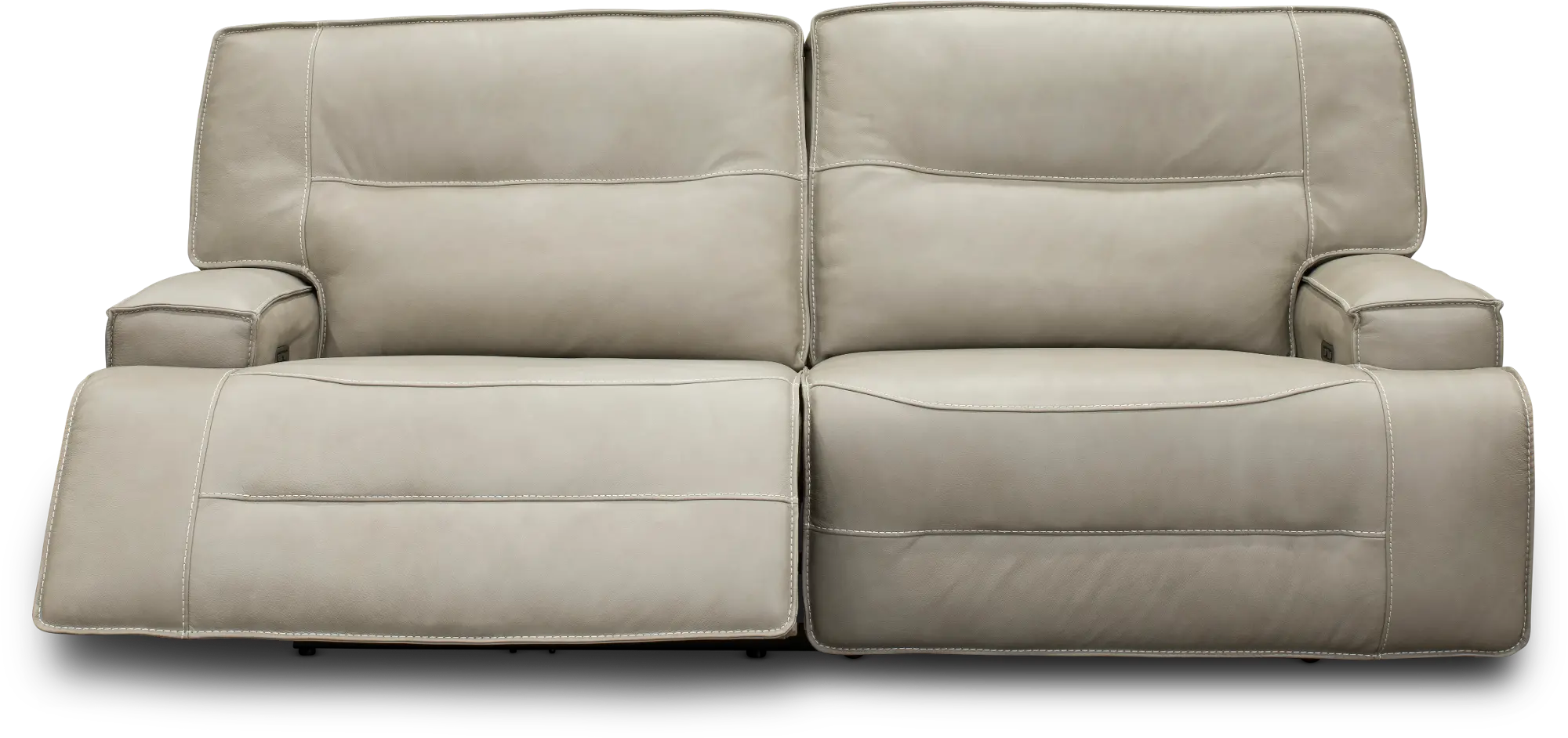 Rockies Beige Leather-Match Power Reclining Sofa-2