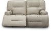 Dove Beige Leather-Match Power Reclining Loveseat - Rockies-2