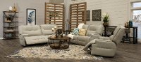 Dove Beige Leather-Match Power Reclining Loveseat - Rockies-3