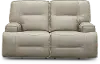 Rockies Beige Leather-Match Power Reclining Loveseat