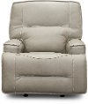 Dove Beige Leather-Match Power Glider Recliner - Rockies