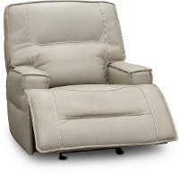 Dove Beige Leather-Match Power Glider Recliner - Rockies-2
