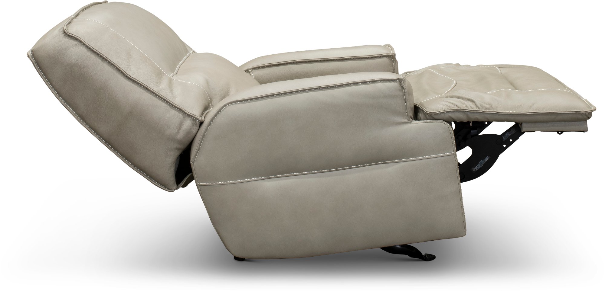 Dove Beige Leather-Match Power Glider Recliner - Rockies-3