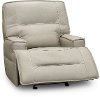 Hermes Dove Beige Leather-Match Power Glider Recliner - Rockies-2